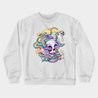 Pastel Goth Snake Skull Crewneck Sweatshirt